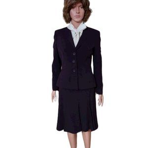 VINTAGE WORTHINGTON WORKS DEEP PURPLE SKIRT SUIT SIZE 4 NWOT